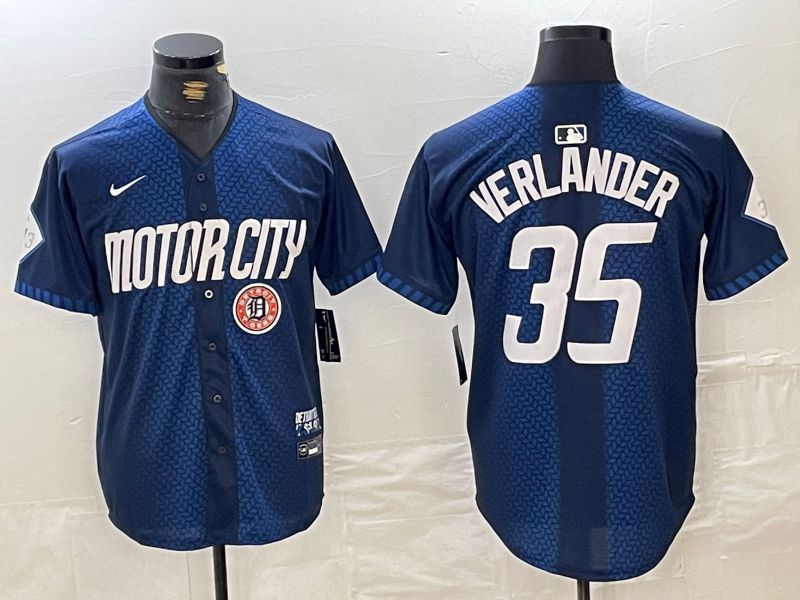 Men Detroit Tigers #35 Verlander Blue City Edition Nike 2024 MLB Jersey style 6->detroit tigers->MLB Jersey